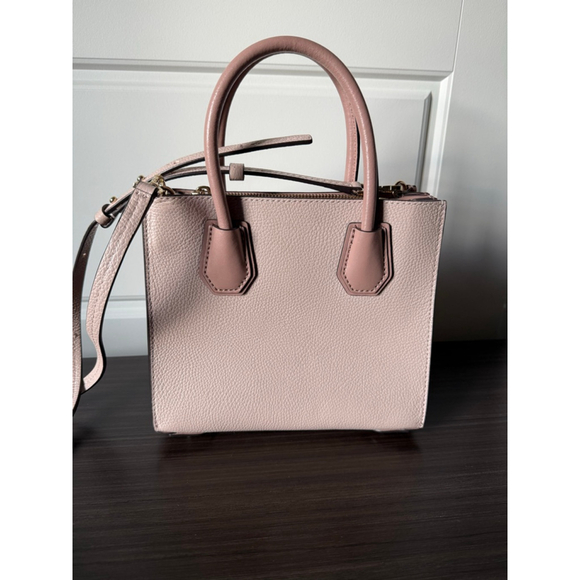 👜 Michael Kors Blush Pink Leather Satchel | Crossbody Strap | Structured Tote - Picture 3 of 8